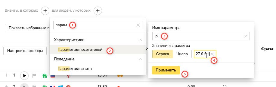 фильтр по IP в метрике