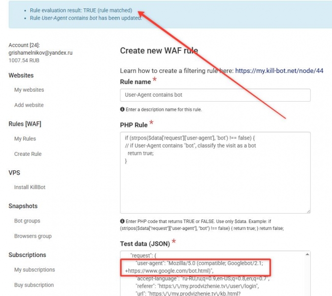 Changed User-Agent to Google bot