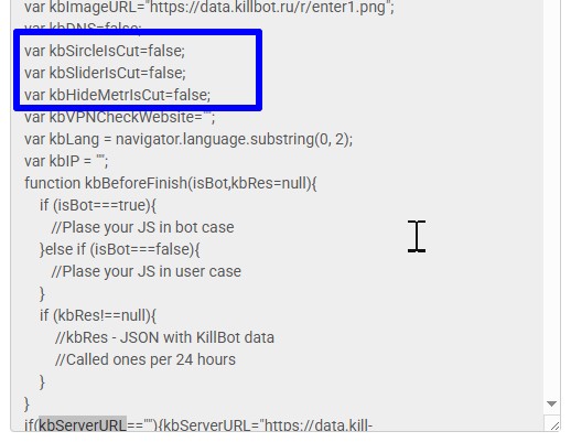 параметры блокировки бота средствами JS