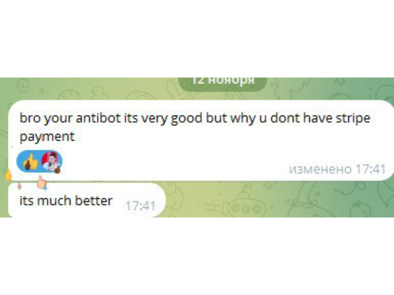 Отзыв, что пора подключать stripe